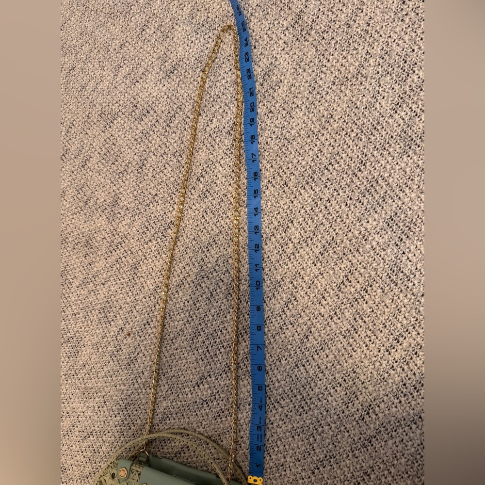 House of Harlow 1960 Authentic Green Woven Crossbody Bag with Gold Chain - Picture 15 of 16